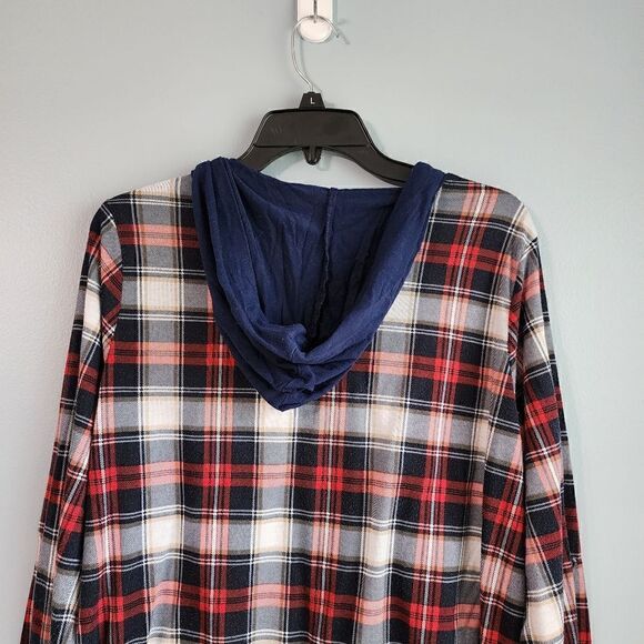R n B Plaid Hooded Button Down Shirt - Picture 7 of 13
